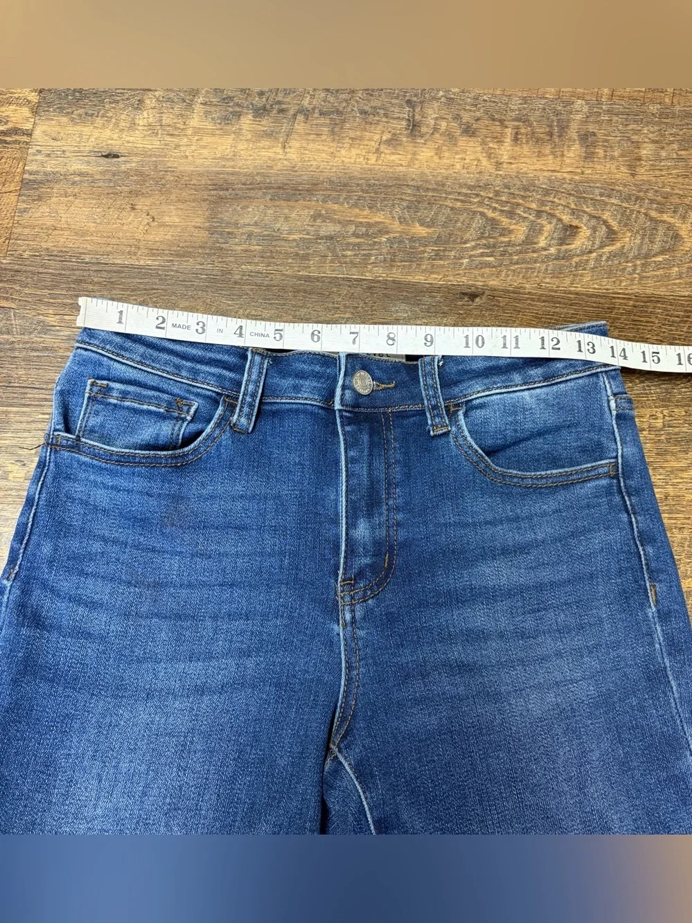 Lovervet By Vervet Jeans Women’s 27/5 Boot Cut Stretch Denim Raw Hem Mid Rise - Picture 5 of 9